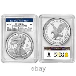 Presale 2025-W Proof $1 American Silver Eagle Army Privy PCGS PR69DCAM FS W