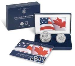 Pride of Two Nations 2019 Limited Edition Two-Coin Set Silver Eagle Maple Leaf