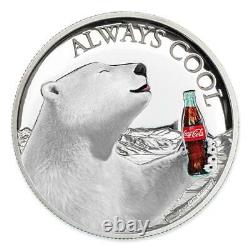 Proof 2019 1 Oz 999 Silver $2 Figi Coca-cola Polar Bear Hr $148.88