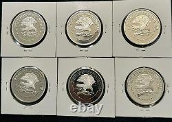 Proof Big Game. 999 Silver $Lot Of 6 Coins$