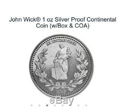 RARE John Wick 1 oz Silver Proof Continental Coin ONLY 100 MADE