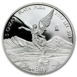 SALE PROOF LIBERTAD MEXICO 2017 5 oz Proof Silver Coin in Capsule