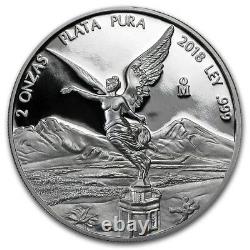 SALE PROOF LIBERTAD MEXICO 2018 2 oz Proof Silver Coin in Capsule