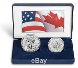 SOLD OUT Pride of Two Nations Coin Set 2019 W Enh Rev Pr Silver Eagle & Canadian