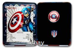 Scarce 2021 Marvel Captain America 1 Oz Pure. 999 Silver Coin $138.88