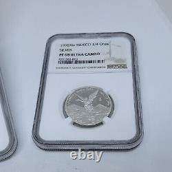 Silver 1998 PROOF LIBERTAD 5 coin set Mexico NGC 1 onza + fractionals REGISTERED
