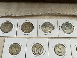 Silver Lot US COINS, (4) Ben Franklin, (4) Proof Quarter, (28) Standing Liberty