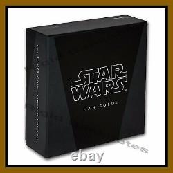 Star Wars $2 Proof Silver Coin, 2016 Han Solo Niue Disney With COA See Condition