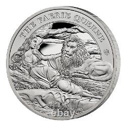 THE FAERIE QUEENE Una & the Lion 1 Oz Silver Proof Coin 1 Pound St Helena 2023