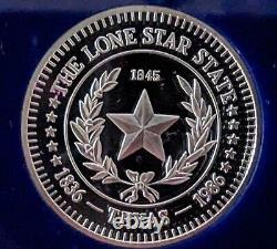 THE SILVER COIN OF TEXAS Gem Mint PROOF SET of 3 COINS. 999 Fine Silver 1986
