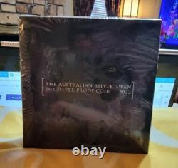 The 2022 Australia Silver Swan 1oz Silver Proof Coin withBox & COA (Never Opened)