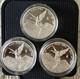 Three 1/4 Oz. 999 FINE SILVER PROOF LIBERTAD COINS