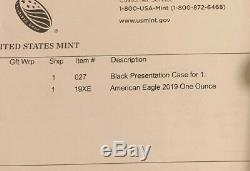 US MINT American Eagle 2019 One Ounce Silver Enhanced Reverse Proof Coin