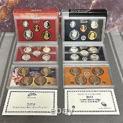 US Silver Proof Sets Lot of 6 2006-2011 90% US Coins With Box & COA San Francisco