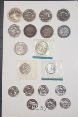 U. S. 90% SILVER COIN LOT $9.45 Face value (Mix of Business & Proof coins)