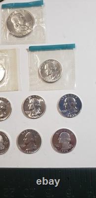 U. S. 90% SILVER COIN LOT $9.45 Face value (Mix of Business & Proof coins)