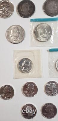 U. S. 90% SILVER COIN LOT $9.45 Face value (Mix of Business & Proof coins)
