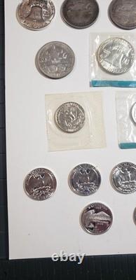 U. S. 90% SILVER COIN LOT $9.45 Face value (Mix of Business & Proof coins)