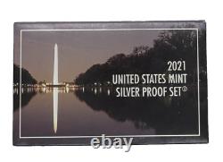 United States Mint 2021 Silver Proof Coins Set in Original Packaging with COA