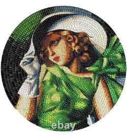 YOUNG GIRL IN GREEN, Great Micromosaic Passion, 3 oz Silver, 20$ Palau 2021 NEW